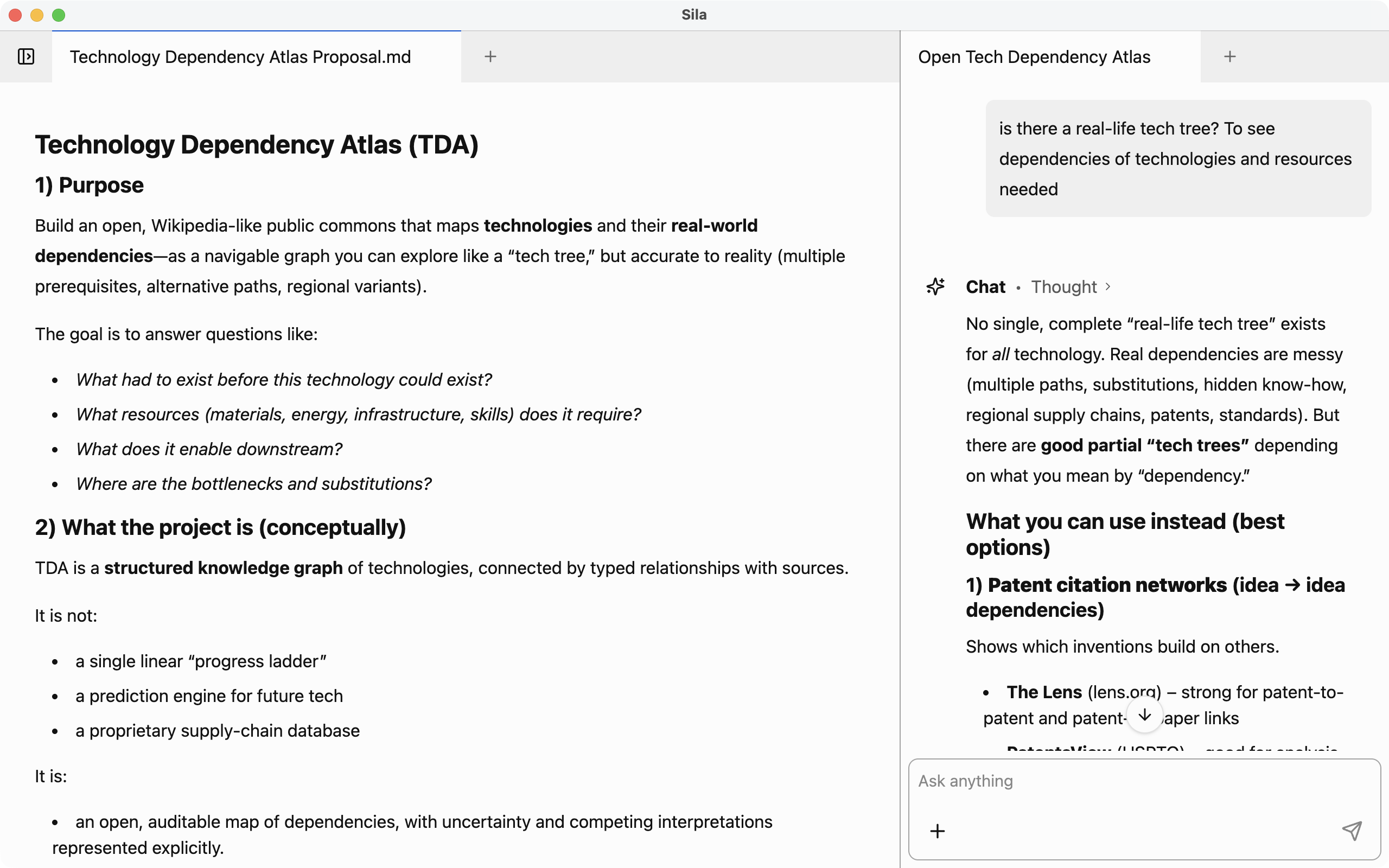 Document editing and viewing in Sila